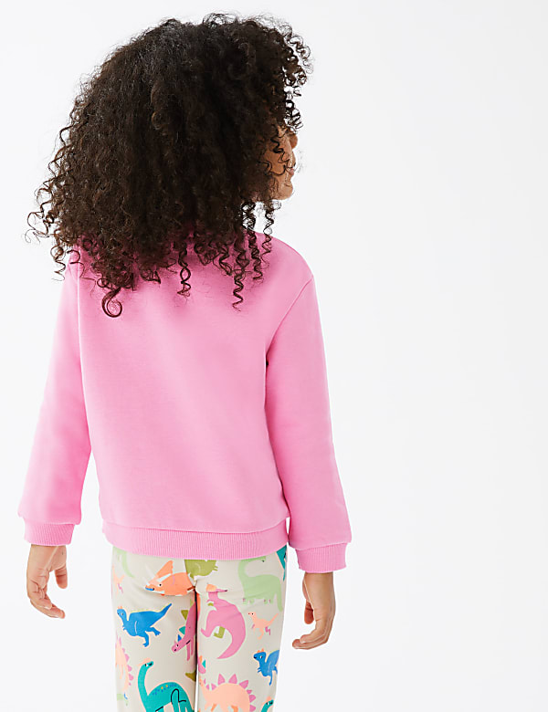 Cotton Rich Dinosaur Print Sweatshirt (2-7 Yrs)