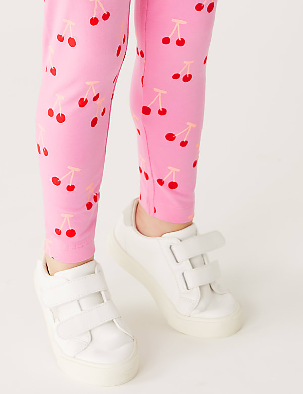 Cotton Rich Cherry Print Leggings