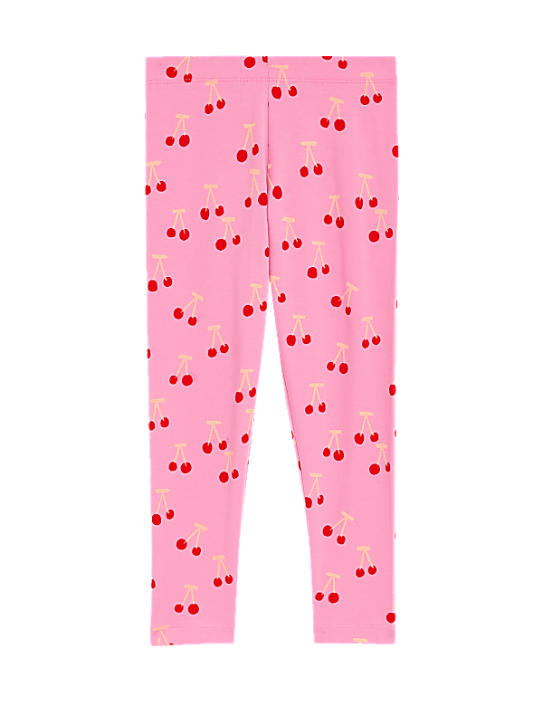 Cotton Rich Cherry Print Leggings