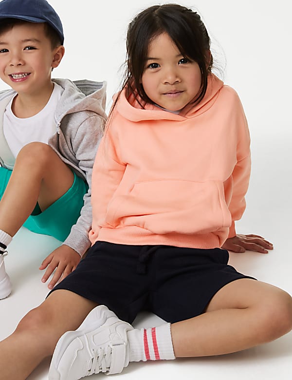 Sweat à capuche en coton uni (du 2&nbsp;au 8&nbsp;ans) - FR