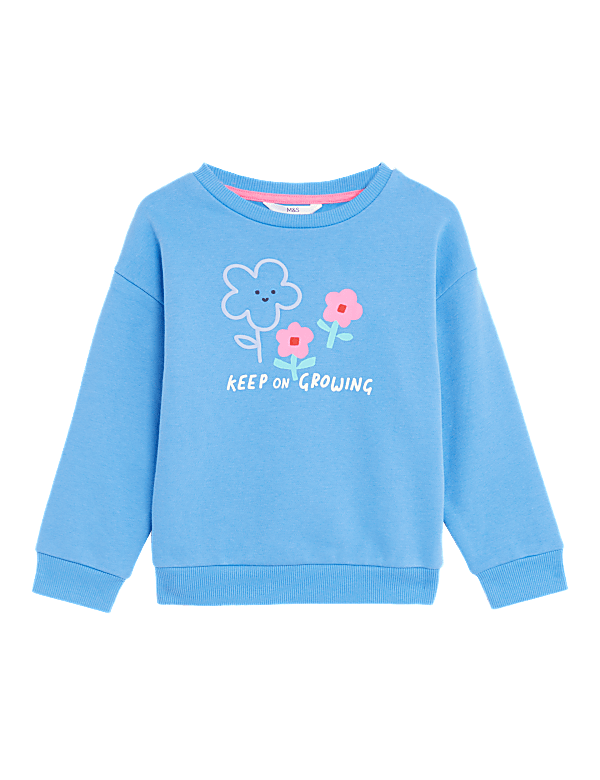 Cotton Rich Flower Sweatshirt