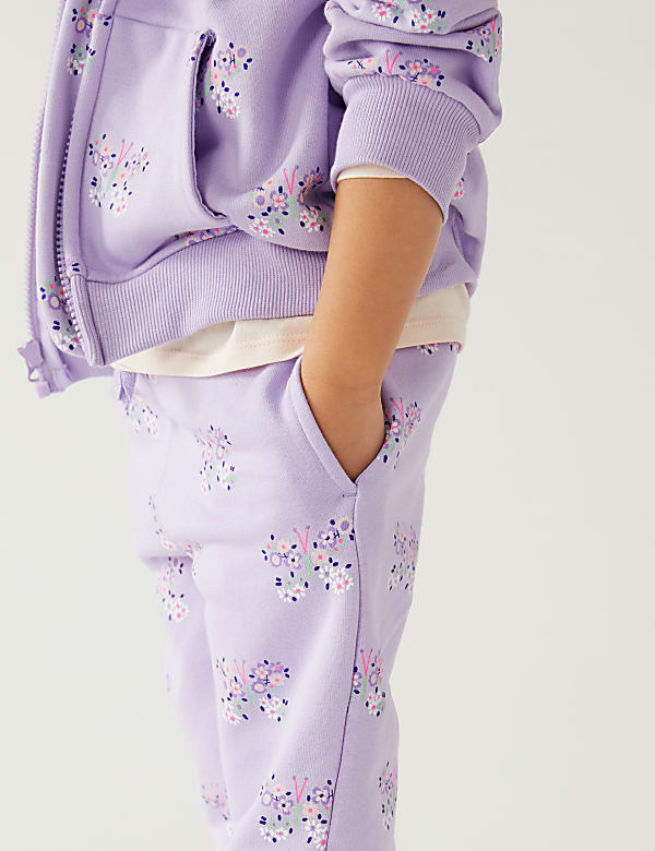 Cotton Rich Butterfly Print Joggers