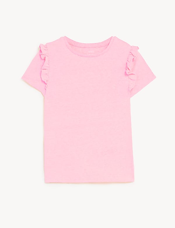 Cotton Blend Frill T-Shirt