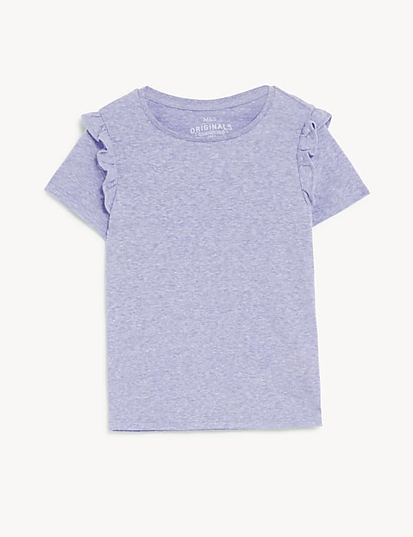 Cotton Blend Frill T-Shirt