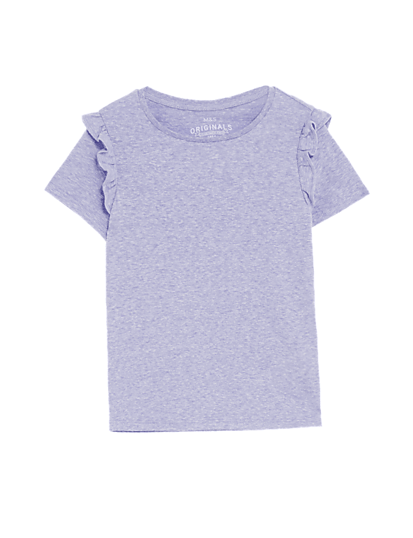 Cotton Blend Frill T-Shirt