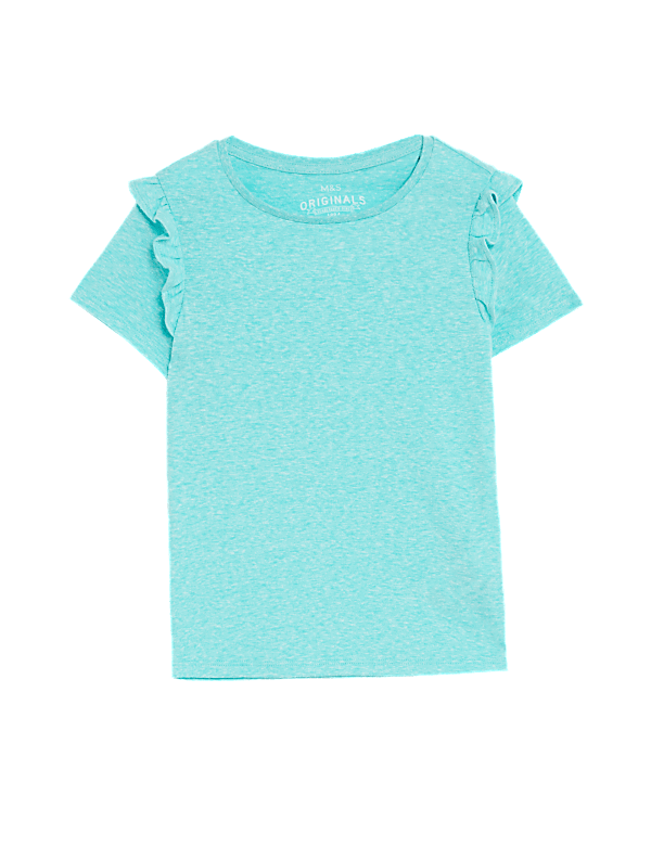 Cotton Blend Frill T-Shirt