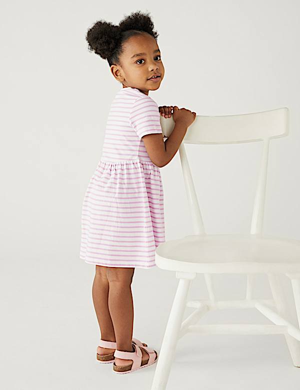 Pure Cotton Striped Dress (2-8 Yrs)