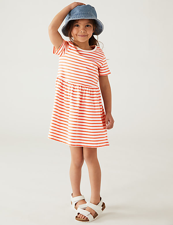 Pure Cotton Striped Dress (2-8 Yrs)
