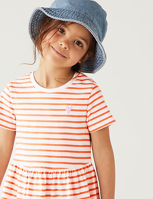 Pure Cotton Striped Dress (2-8 Yrs)