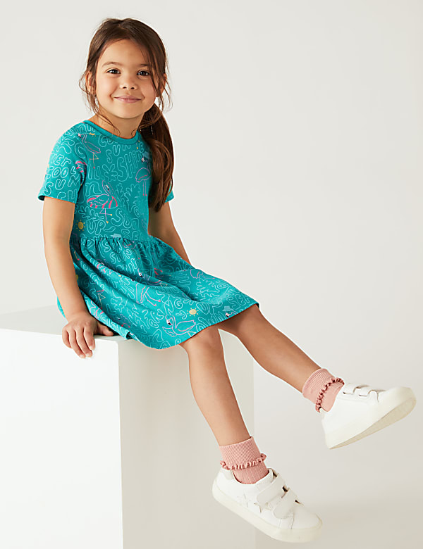 Pure Cotton Flamingo Dress