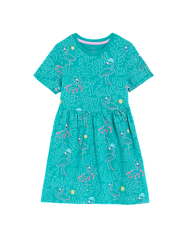 Pure Cotton Flamingo Dress