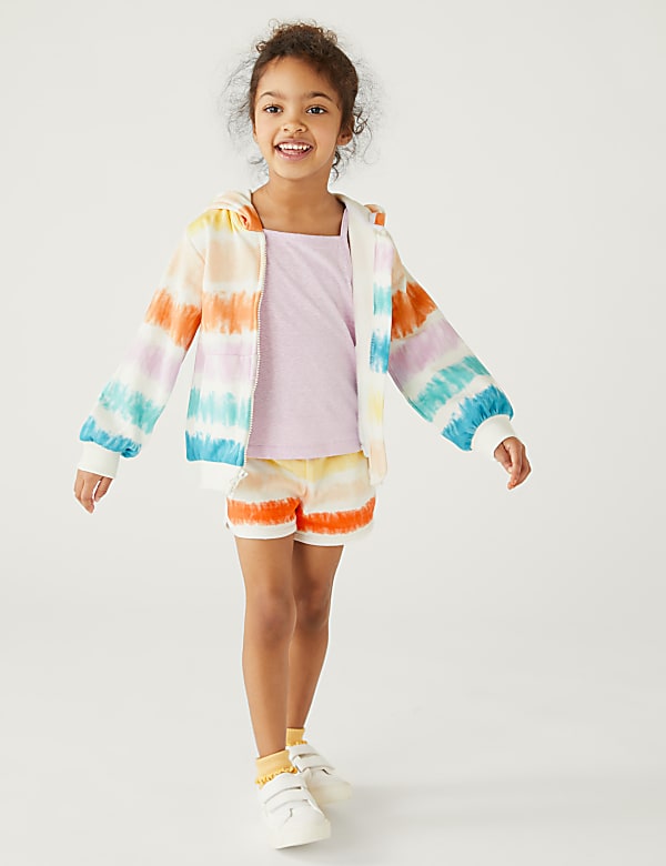 Cotton Rich Tie Dye Zip Hoodie (2-8 Yrs)
