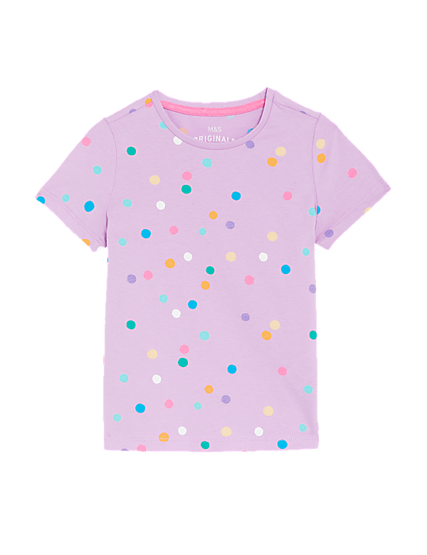 Pure Cotton Spotted T-Shirt