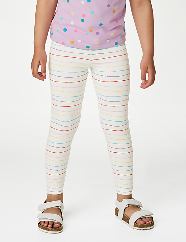 Cotton Rich Striped Leggings