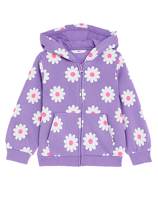 Cotton Rich Daisy Zip Hoodie (2-8 Yrs)