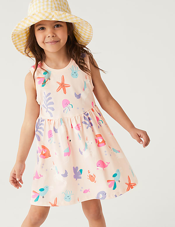 Pure Cotton Unicorn Print Dress