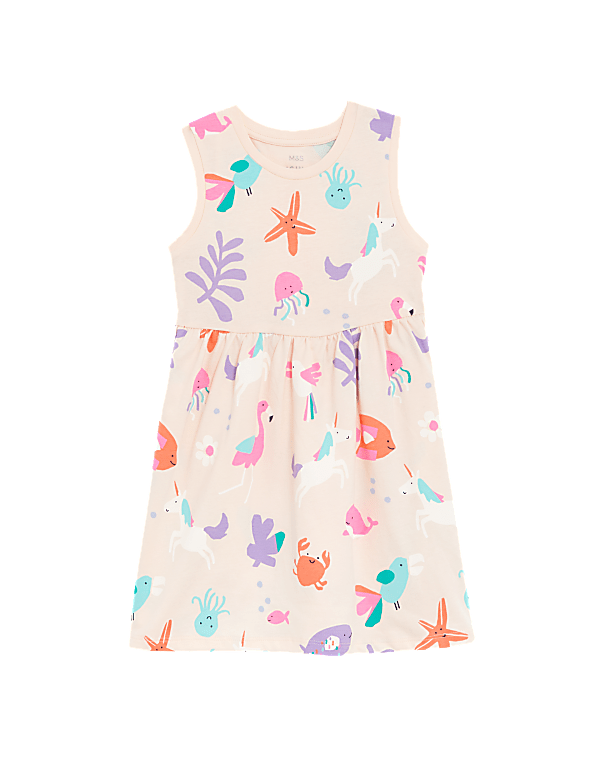 Pure Cotton Unicorn Print Dress