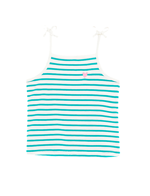 Pure Cotton Striped Strappy Top