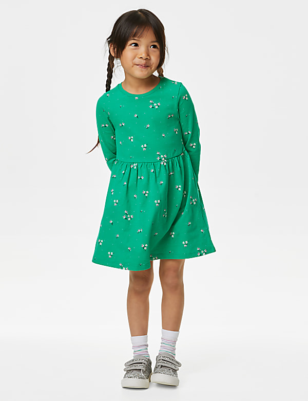 Pure Cotton Floral Dress (2-8 Yrs)
