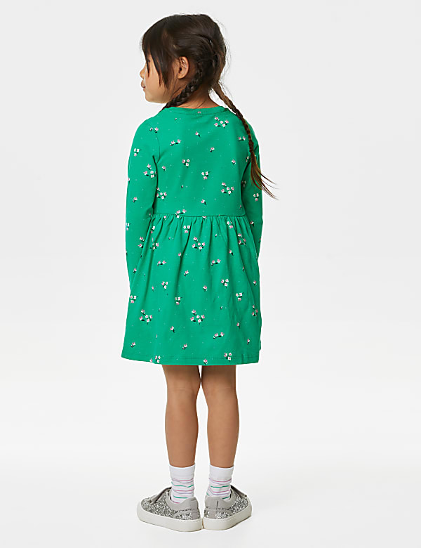 Pure Cotton Floral Dress (2-8 Yrs)