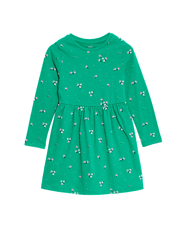 Pure Cotton Floral Dress (2-8 Yrs)