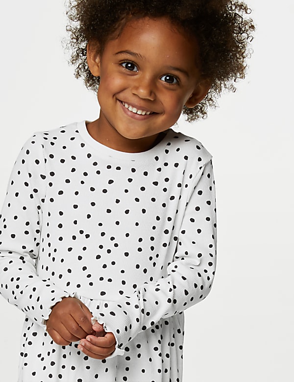 Cotton Rich Spotted Dress (2-8 Yrs)