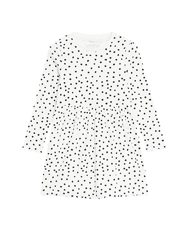 Cotton Rich Spotted Dress (2-8 Yrs)