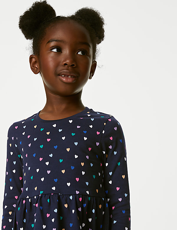 Pure Cotton Heart Dress (2-8 Yrs)