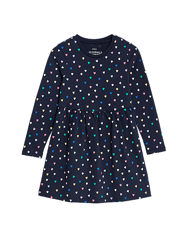 Pure Cotton Heart Dress (2-8 Yrs)