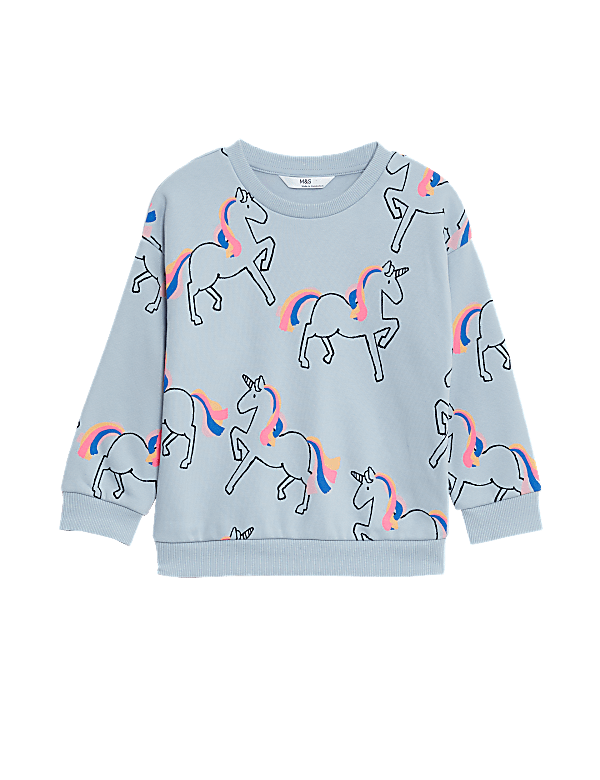 Cotton Rich Unicorn Sweatshirt (2-8 Yrs)