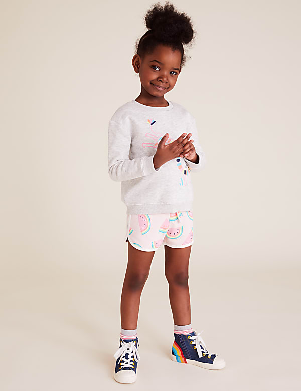 Cotton Melon Print Shorts (2-7 Yrs)