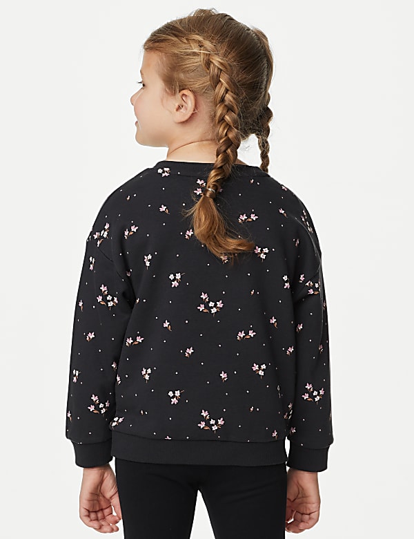 Cotton Rich Floral Sweatshirt (2-8 Yrs)