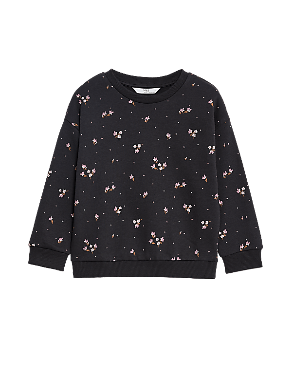 Cotton Rich Floral Sweatshirt (2-8 Yrs)