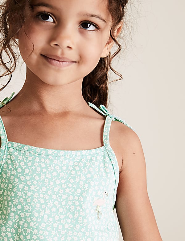 Pure Cotton Ditsy Flower Vest Top (2-7 Yrs)