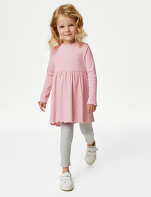Robe en coton à motif côtelé (du 2 au 8&nbsp;ans) - FR