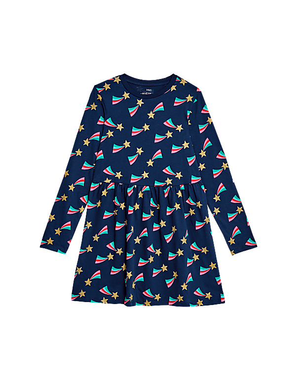Pure Cotton Shooting Star Dress (2-8 Yrs)