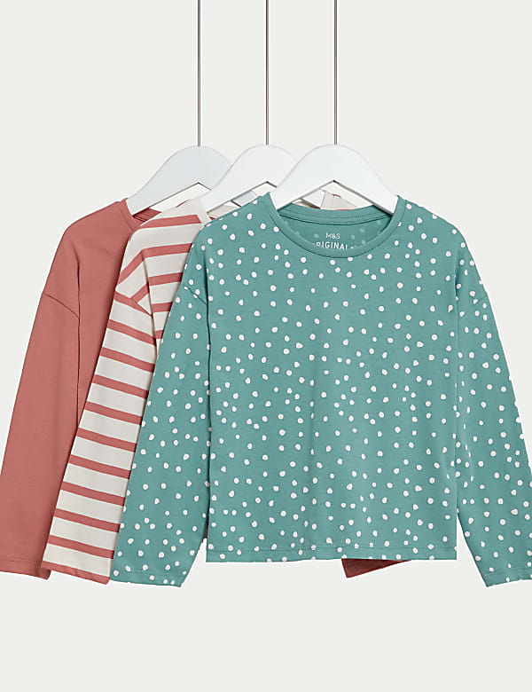 3pk Pure Cotton Patterned Tops (2-8 Yrs) - MX