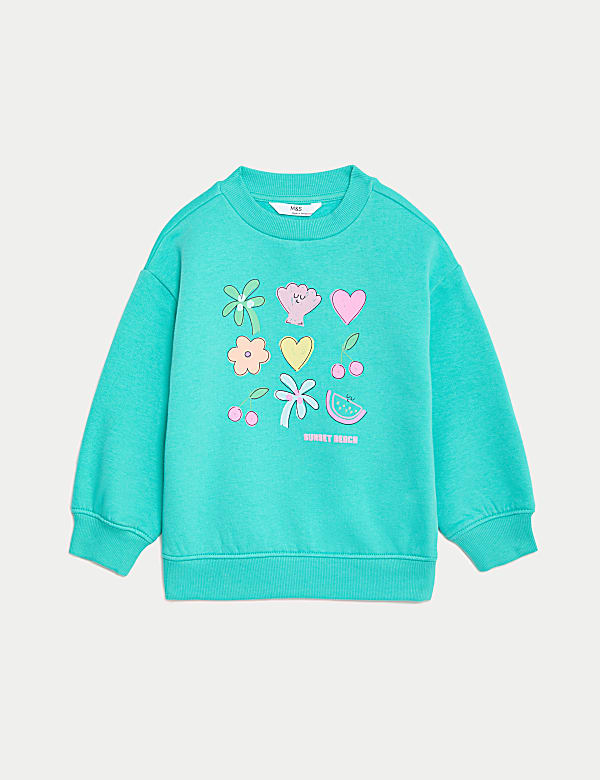 Katoenrijke sweater met print (2-8 jaar) - BE