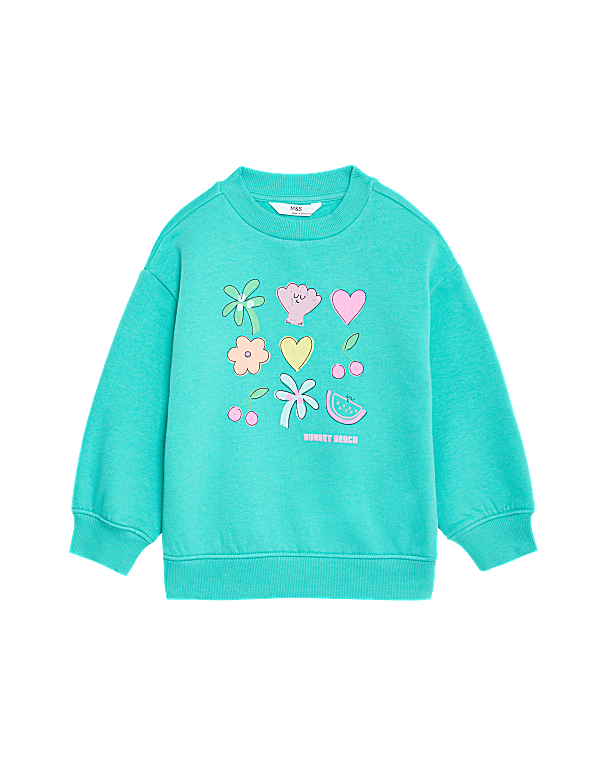 Cotton Rich Printed Sweatshirt (2-8 Yrs)