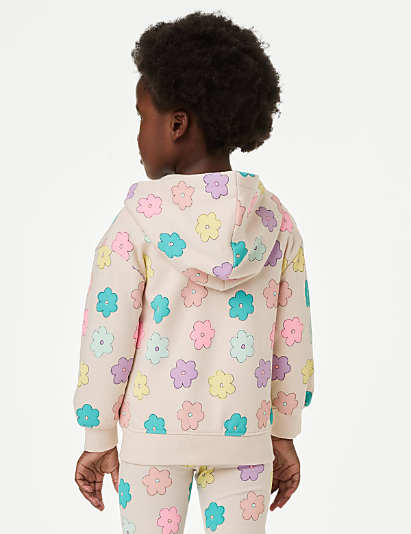 Cotton Rich Printed Zip Hoodie (2–8 Yrs)