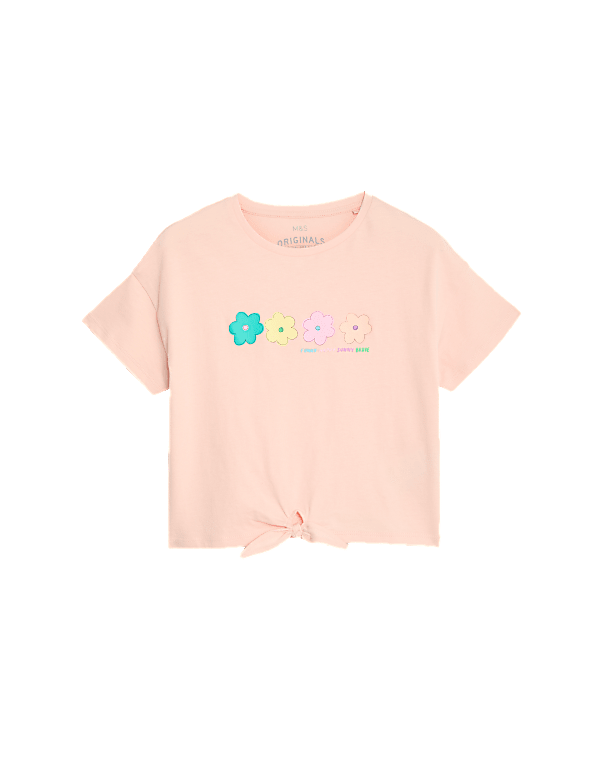 Pure Cotton Tie Front T-Shirt (2-8 Yrs)