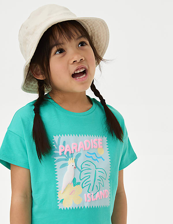 Pure Cotton Slogan T-Shirt (2-8 Yrs)