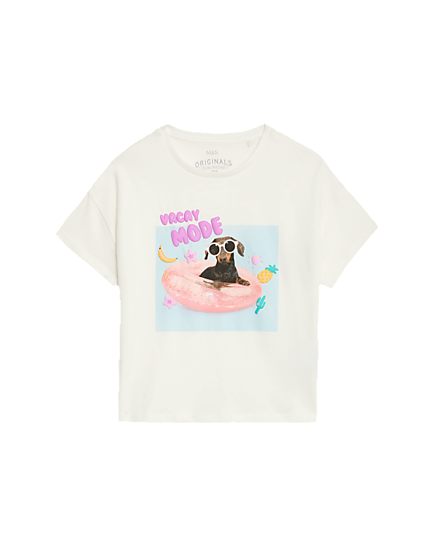 Pure Cotton Slogan T-Shirt (2-8 Yrs)