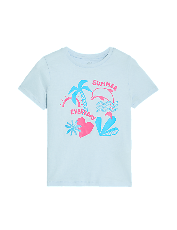 Pure Cotton Printed Slogan T Shirt (2-8 Yrs)