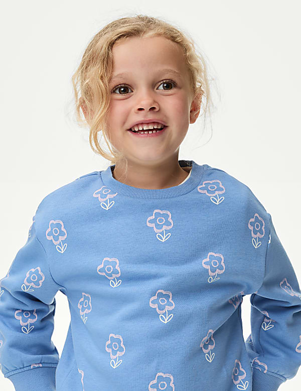 Cotton Rich Printed Sweatshirt (2-8 Yrs) - LT