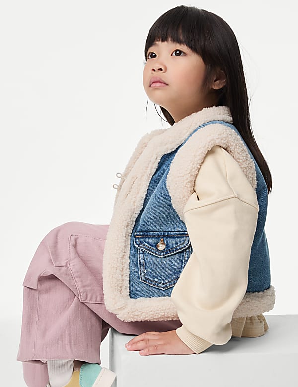 Denim Borg Gilet (2-8 Yrs) - FI