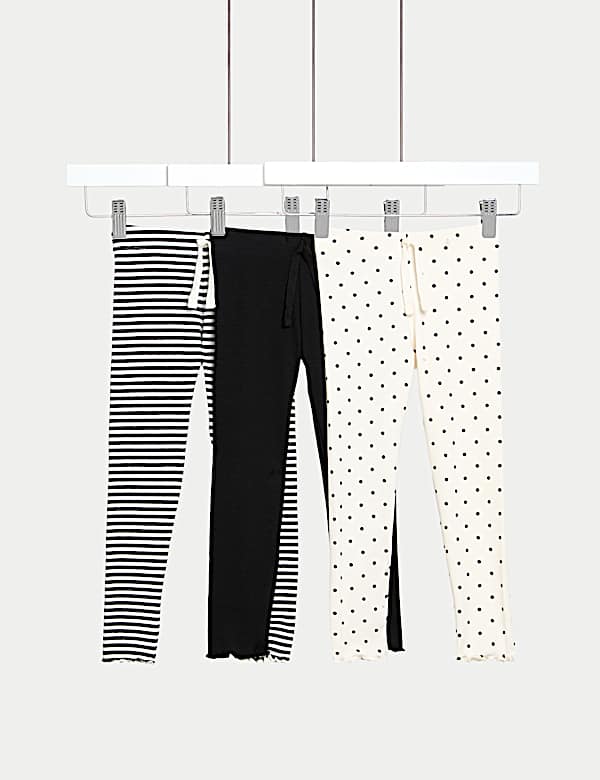 3pk Cotton Rich Printed Leggings (2-8 Yrs) - FI