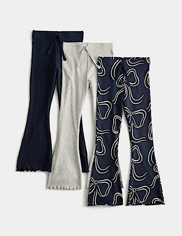 3pk Cotton Rich Flared Leggings (2-8 Yrs) - FI