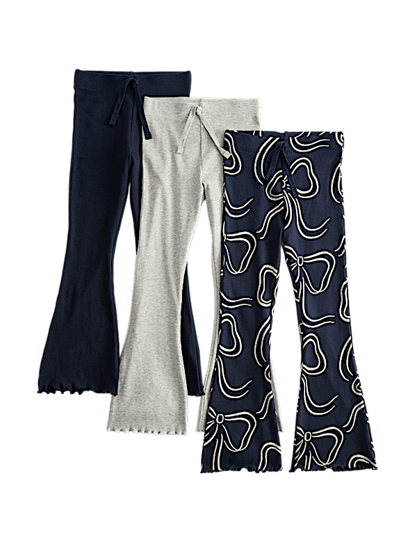3pk Cotton Rich Flared Leggings (2-8 Yrs)