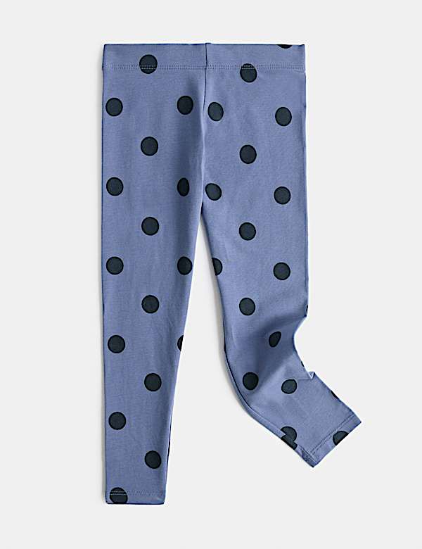 Cotton Rich Jersey Spot Print Leggings (2-8 Yrs) - CH